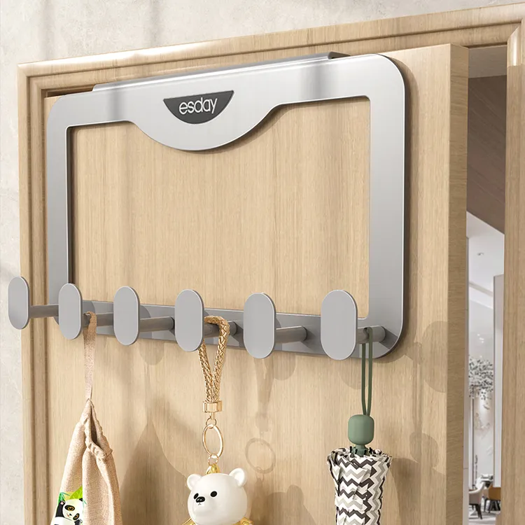 门后挂衣架卧室不限门厚挂钩衣架门免打孔衣帽门上置物架衣服挂架