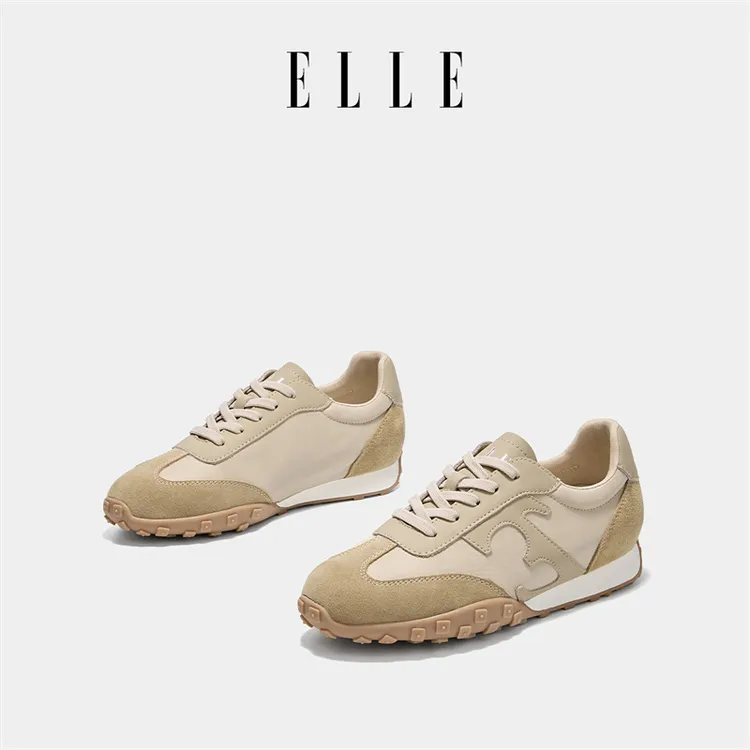 ELLE厚底德训鞋女潮流春夏季新款复古经典低帮休闲阿甘鞋女款