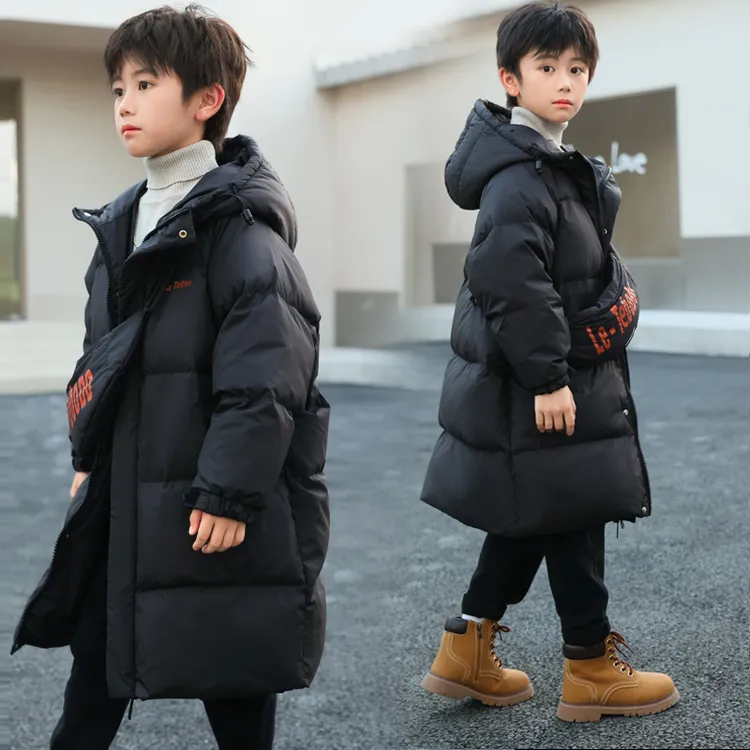加厚极寒90%白鸭绒男童羽绒服中长款2025新款儿童冬装中大童外套