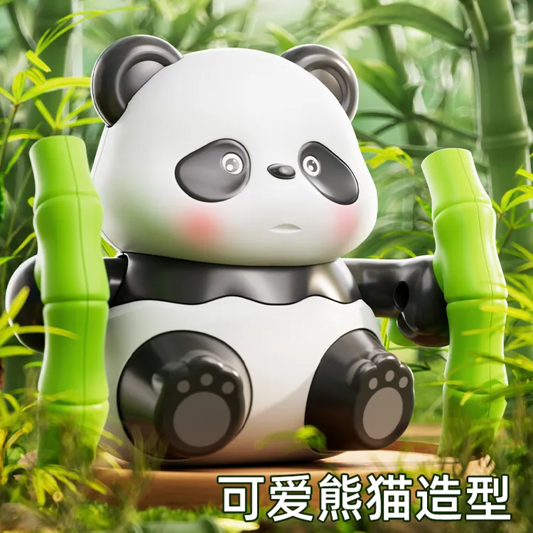 婴儿发条熊猫翻滚玩具早教学爬3-4岁6益智儿童上链趣味仿真小动物