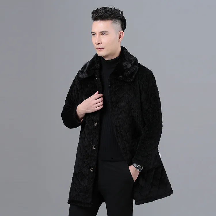 六荷2025春季男士中老年加厚防寒耐磨耐脏时尚翻领爸爸装工作服