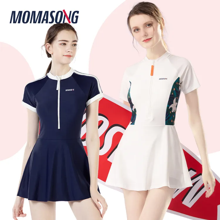 Momasong泳衣女士夏2025年新款爆款保守遮肚显瘦连体泡温泉游泳衣