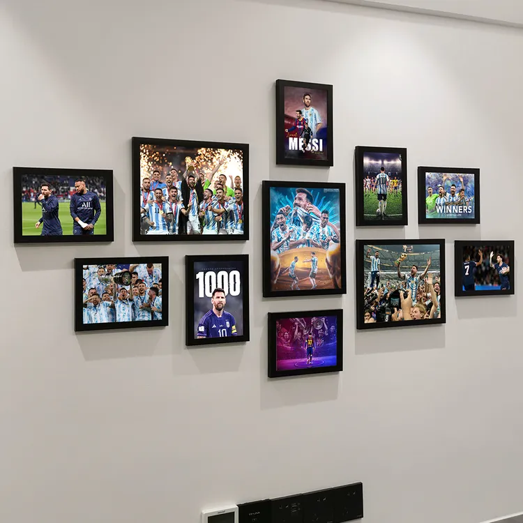 足球明星阿根廷梅西海报巴黎Messi巴萨球队挂墙相框墙客厅照片墙