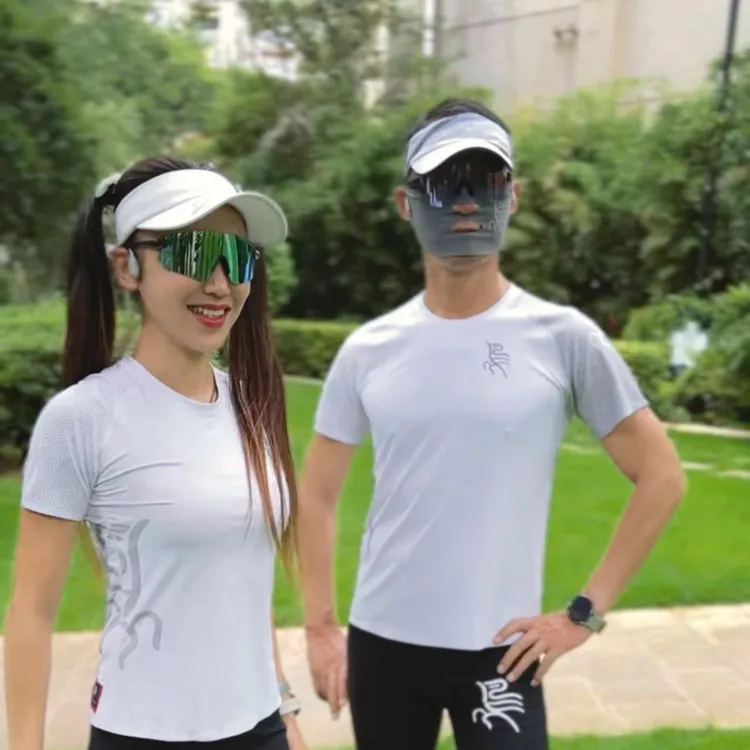 烎跑释槐鸟马拉松速干排汗透气户外骑行跑步越野白色压缩短袖T恤