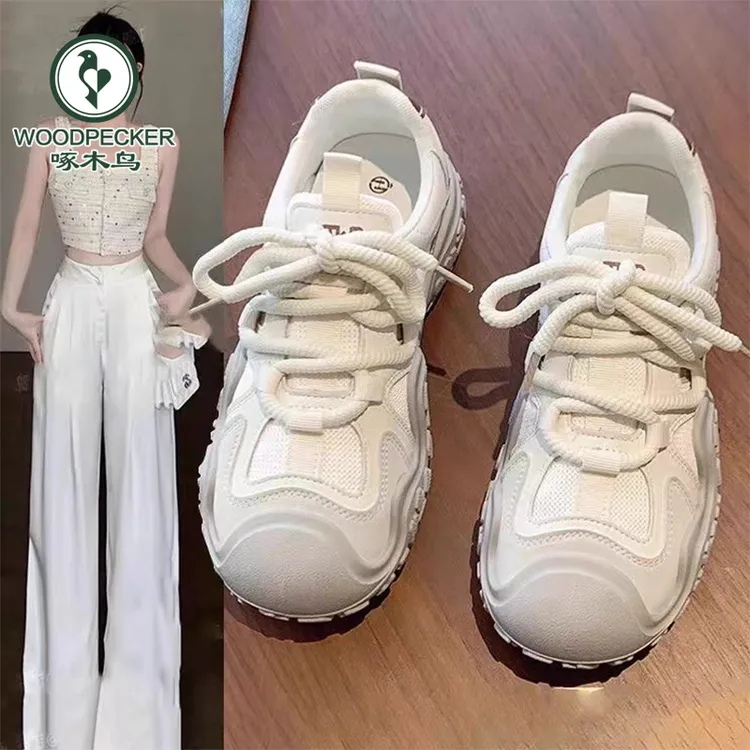 啄木鸟运动鞋女鞋子2024新款爆款夏季透气厚底轻便跑步小白休闲鞋