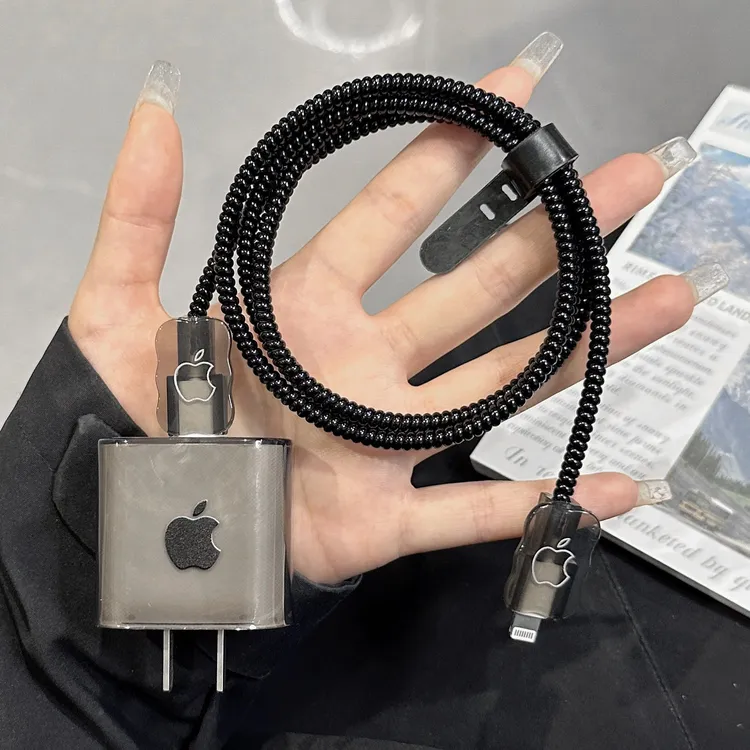 充电器保护套15promax适用iPhone13快充头12壳11充电器保护卡通