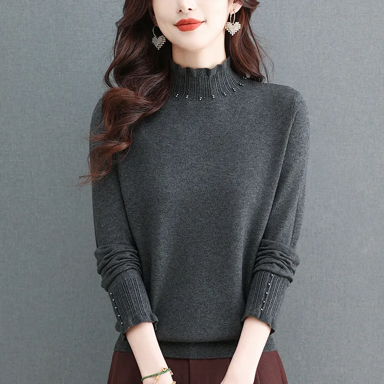 打底衫女款爆款2025新款大码半高领毛衣宽松显瘦内搭秋冬针织上衣