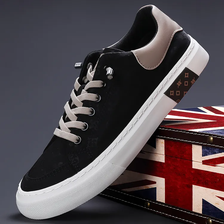男鞋春季男士时尚休闲鞋透气低帮潮鞋韩版潮流印花板鞋网红百搭