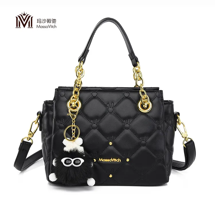 秋冬新款时尚高级感手提包气质女包韩版百菱格绣线搭单肩斜挎包包