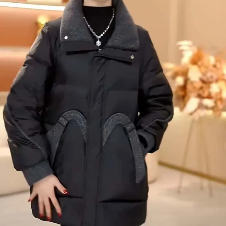 2024冬季新款时尚白鸭绒洋气宽松保暖休闲减龄厚款显瘦羽绒服外套