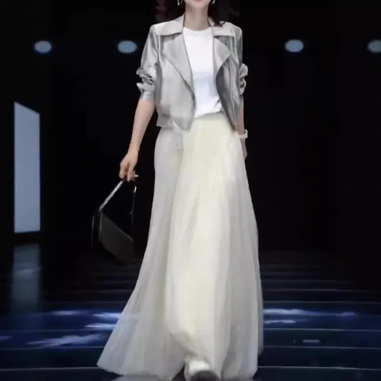 新款时尚百搭精品女装外套半身裙骆f