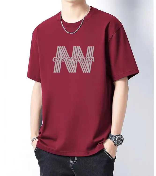 夏季男士简约宽松圆领T恤百搭时尚短袖休闲印花内搭上衣ins潮流