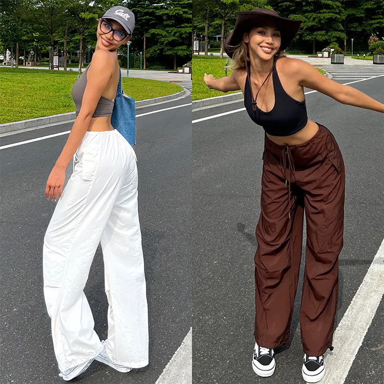 【Nina专属】annerun宽松工装裤女风抽绳宽松休闲裤跳绳跳操瑜伽裤