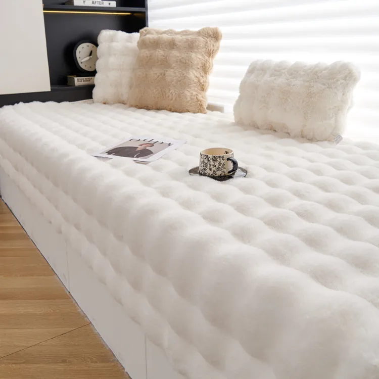 新款飘窗垫窗台垫加厚冬季阳台兔毛绒垫子泡泡绒榻榻米坐垫毛毛毯