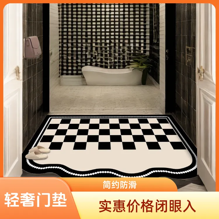 轻奢吸水入户门地简约垫小香风门垫室内外脚垫家用玄关防滑裁剪