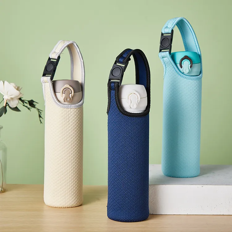 菱格纹手提杯套保温杯套防摔水杯套保护套便携提绳500ML不可斜跨