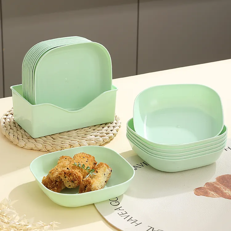 10个果盘吐骨碟+收纳底座餐桌果盘加深水果小盘子创意小吃碟