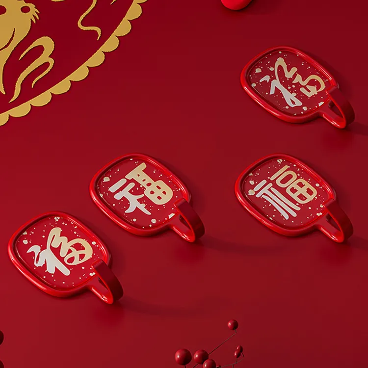 家用挂钩无痕贴承重粘胶喜庆红色钥匙门后免打孔强力挂衣包包粘钩