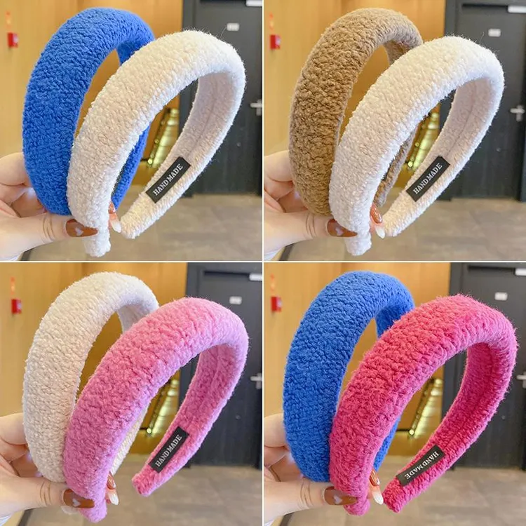 发箍网红2025新款羊羔毛发箍女克莱因蓝毛茸茸头箍海绵洗脸高颅顶