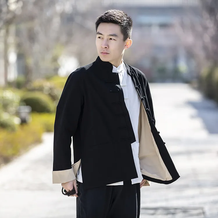 男士男款唐装中国风复古太极居士服加厚三件套宽松中式套装古风