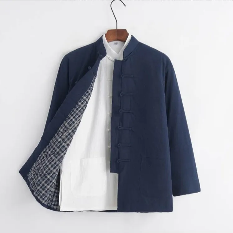 男士唐装棉袄茶艺复古棉衣中国风宽松太极服中式保暖盘扣棉服加厚