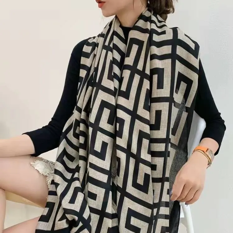 (工厂直发）时尚百搭围巾秋冬爆款长款180披肩两用套头围巾防晒