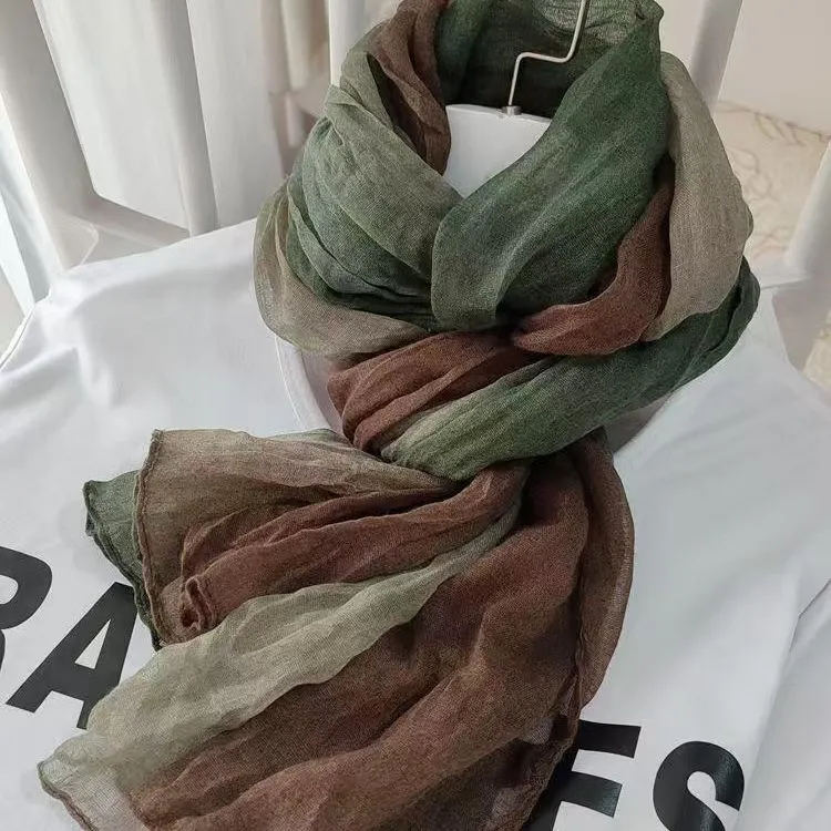 百搭保暖渐变秋冬款日系民族风护夏季围巾女文艺薄款披肩洋气围脖