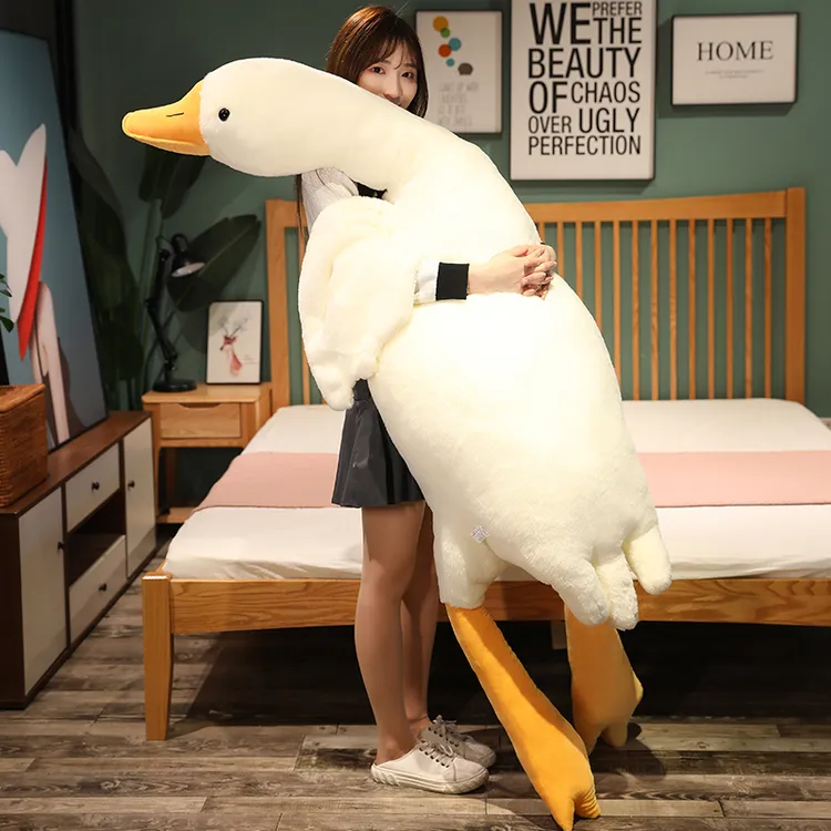 可爱大白鹅抱枕毛绒玩具抱睡公仔布娃娃床上玩偶生日礼物送男女友