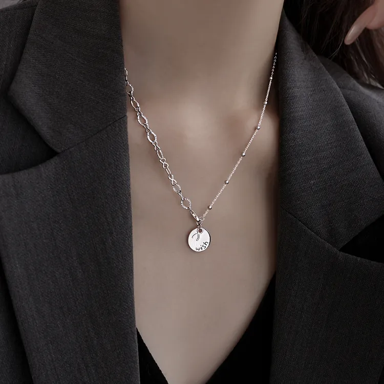 链子925银 纯银许愿项链女新款2025爆款毛衣链轻奢小众高级锁骨链