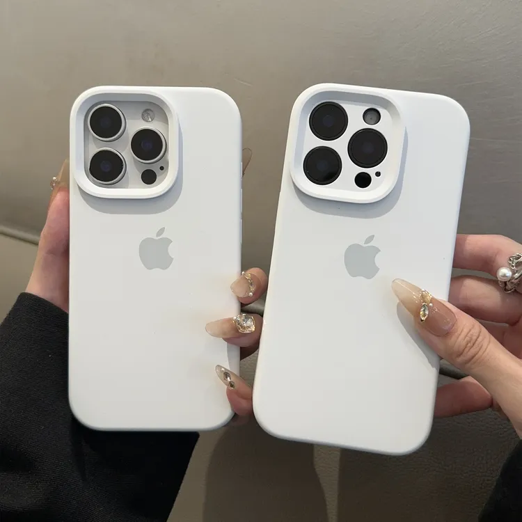 纯白色适用苹果16promax手机壳15液态硅胶iphone14简约13纯色1211