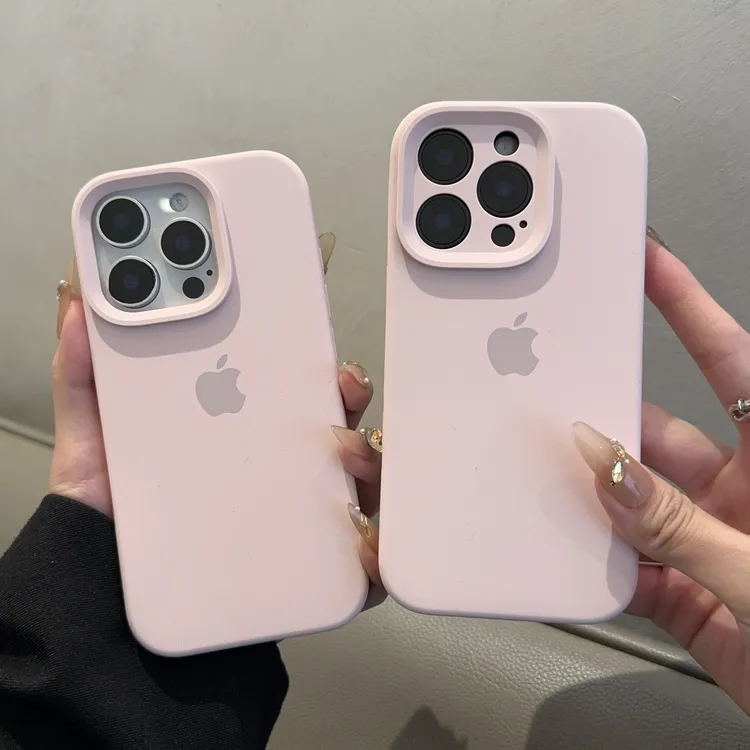 灰粉色适用苹果16promax手机壳15液态硅胶iphone14简约13纯色1211
