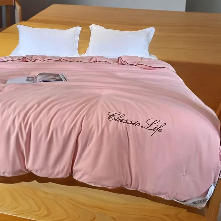 415亲肤被套被罩热卖，纯色冬被绣花刺绣被套轻奢水洗棉被套磨毛