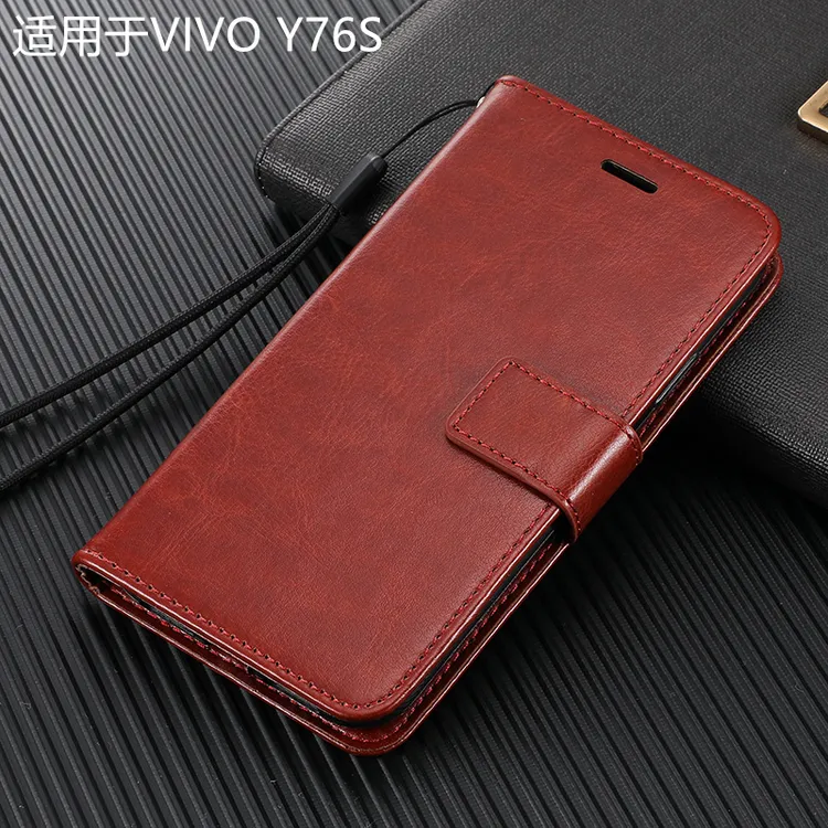 适用于vivoy76s手机壳vivo翻盖Y76S新款V2156A防摔5G全包软皮套