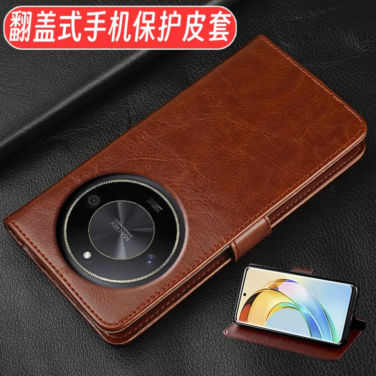 适用于华为荣耀x50手机壳荣耀x50翻盖式皮套x50全包防摔5G新款男