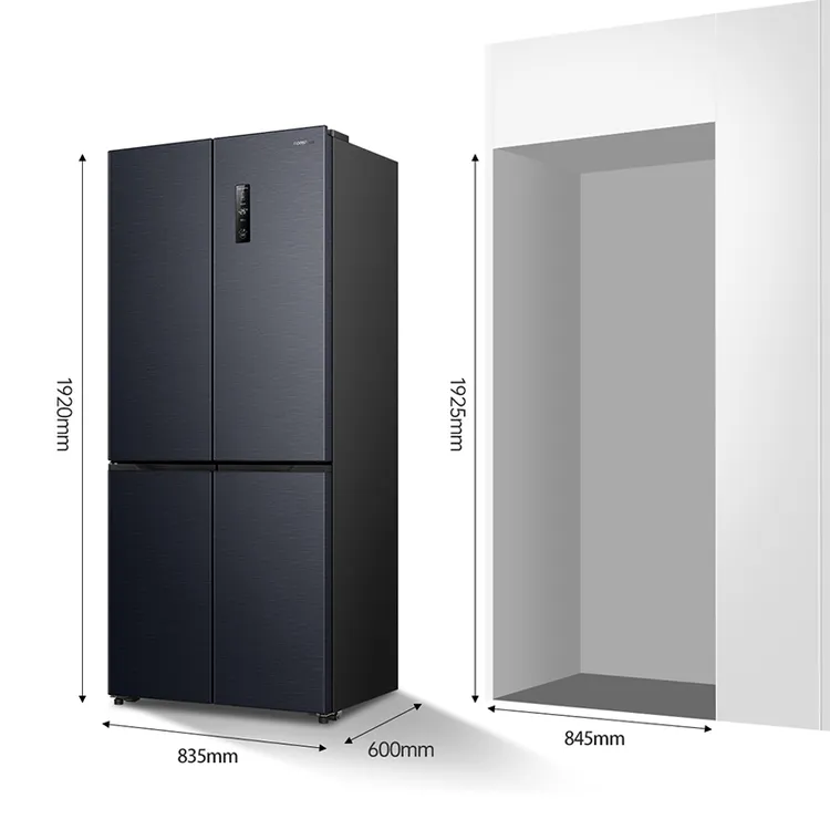 容声502升60cm超薄平嵌十字四门净味家用大容量风冷冷冻一体冰箱