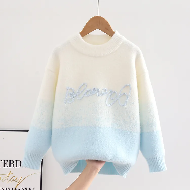 女童秋冬毛衣2025新款加厚女孩冬装针织洋气中大童毛线衣冬季上衣