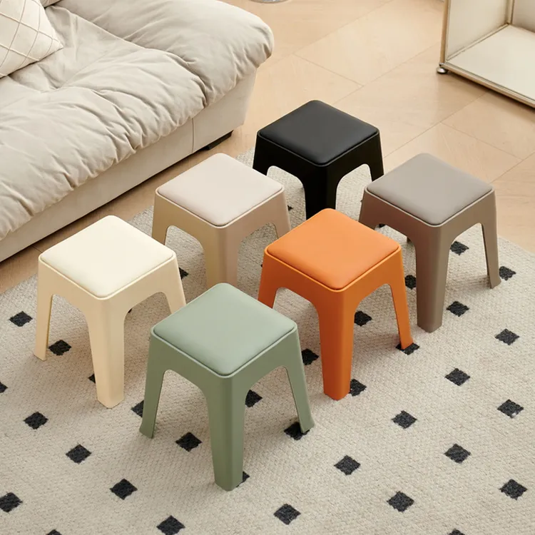 软包方形矮凳茶几凳换鞋凳可爱儿童凳可收纳叠放凳子