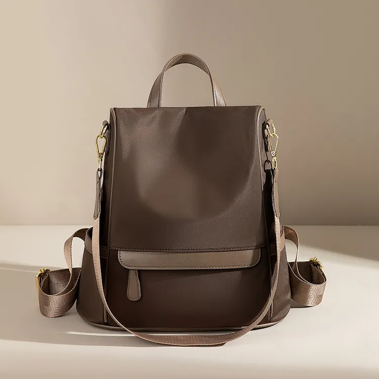 防盗双肩包女2025新款ins超火时尚通勤牛津布小背包简约帆布书包