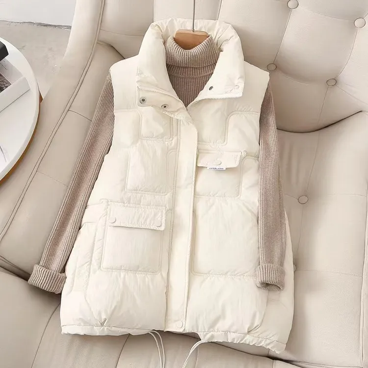 2025秋冬新款白鸭绒马夹女韩版宽松显瘦坎肩网红背心马甲外穿爆款