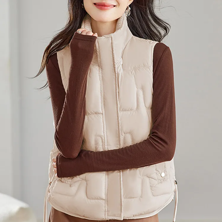 棉服马甲女显瘦洋气2024秋冬新款时尚立领马夹收腰无袖坎肩马夹