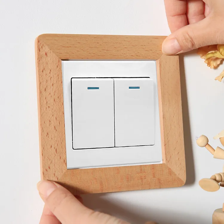 实木开关装饰墙贴家用墙壁保护套插座边框美化框墙面防脏遮丑神器