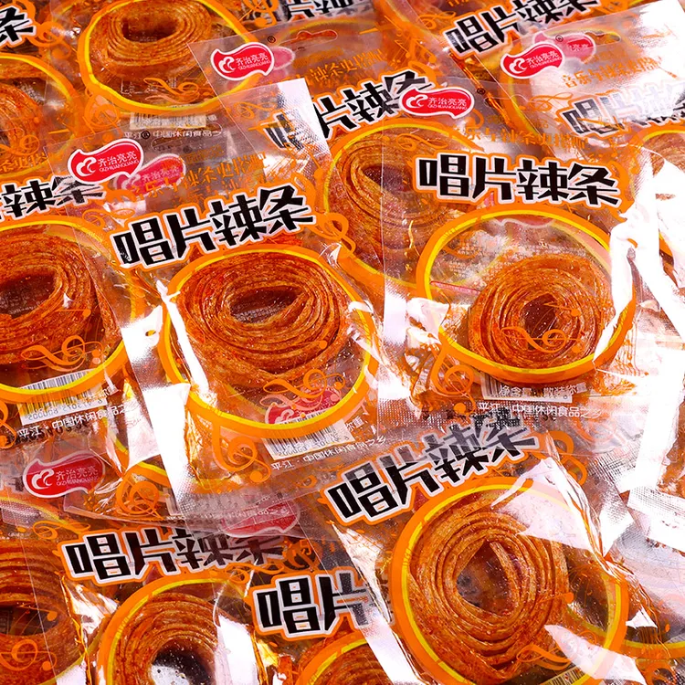 齐治亮亮唱片辣条香辣辣味甜辣零食儿时解馋休闲追剧零食散装