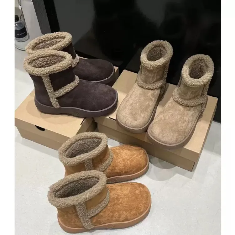 冬季厚底雪地靴加绒加厚保暖时尚套筒女款