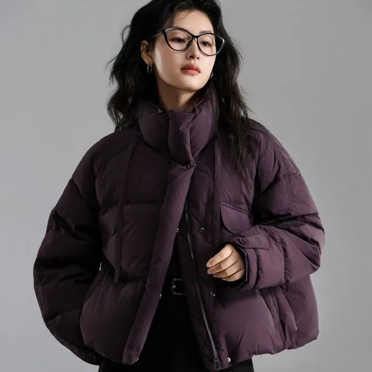 羽绒服女韩版宽松加厚2024冬季新款立领时尚百搭保暖女装休闲外套