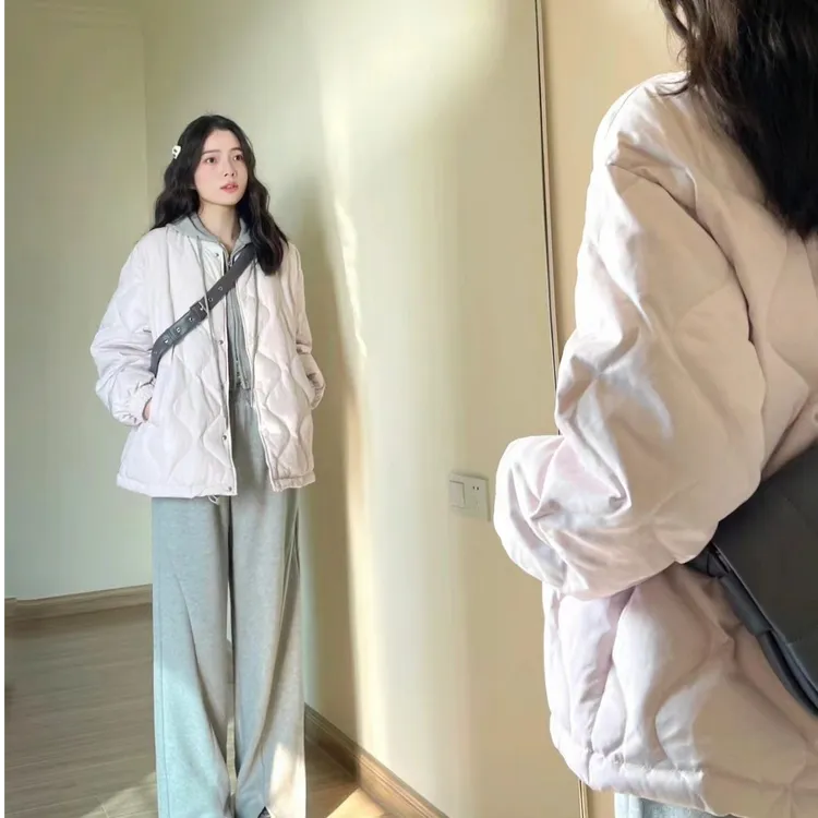 早秋菱格棉衣女2025新款高级感超好看棉袄冬季外套小个子棉服上衣