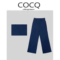 【COCQ】定纺色织牛仔不掉色长裤口袋显瘦百搭