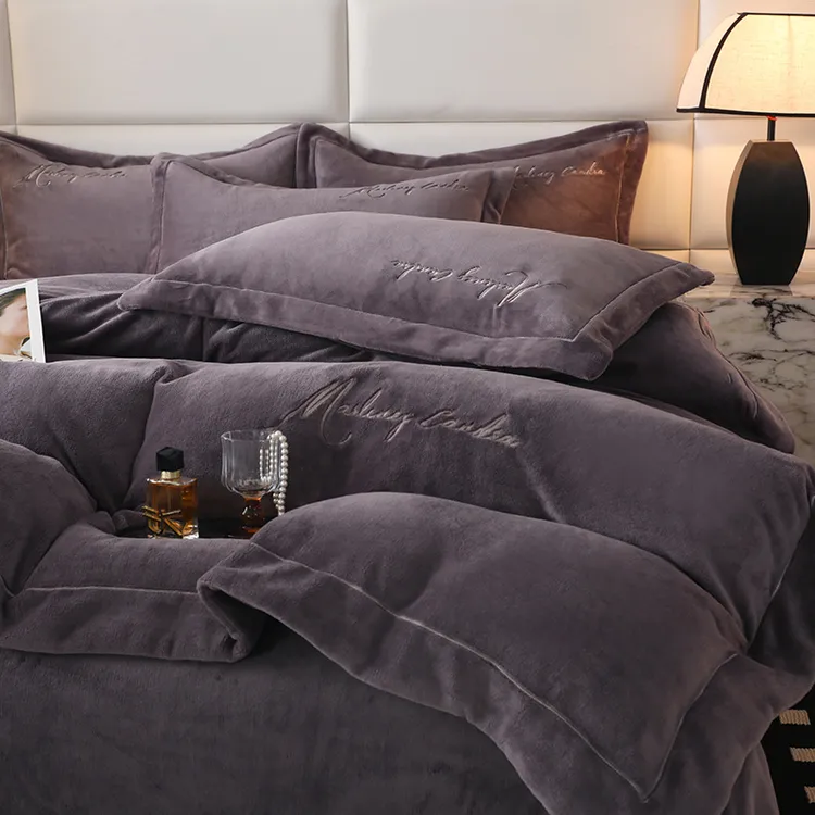 高端A类牛奶绒四件套4秋冬保暖婴儿绒加厚珊瑚绒床单被套床上用品