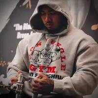 IRONJUNGLE GYM “不惜一切代价” 老派美式复古刺绣套头卫衣连帽衫