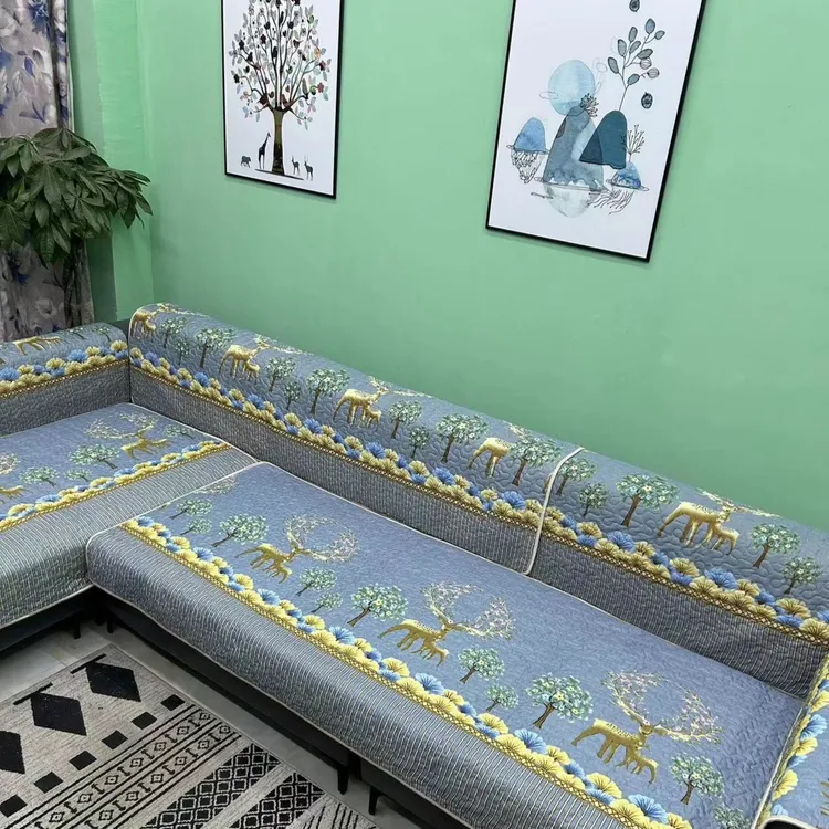 【新粉福利】防尘印花全盖防滑通用型一套4片四季组合通用沙发垫