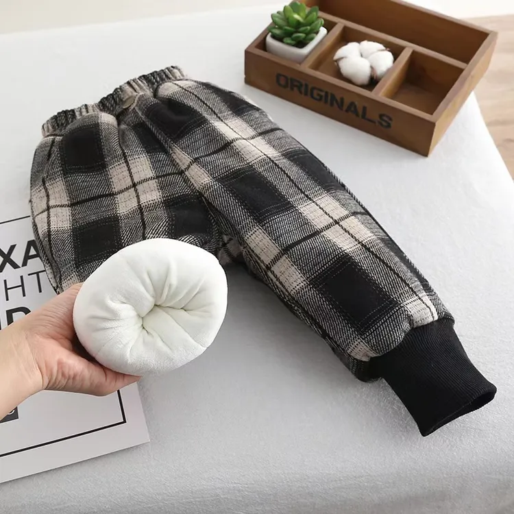 加绒加厚棉裤一条过冬三层夹棉裤子中小童女宝保暖特厚保暖冬装潮